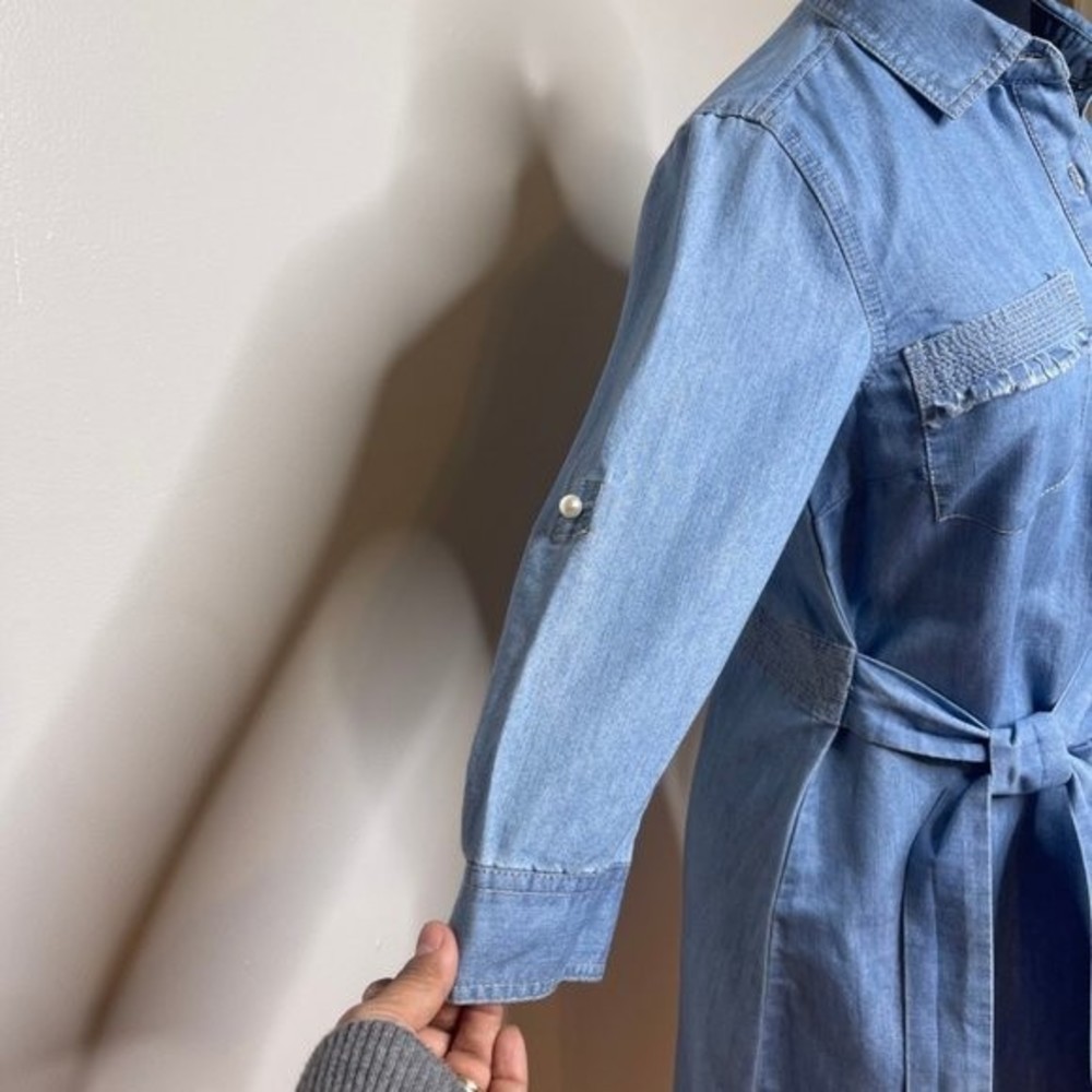 NWT | Light Blue Denim Dress - Size Petite Small - Picture 6 of 11